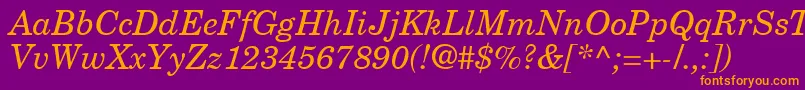 NewCenturySchlbkGreekInclined Font – Orange Fonts on Purple Background