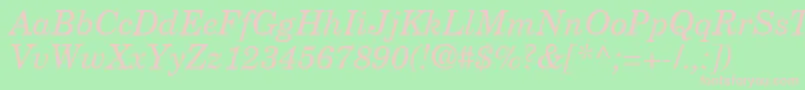 NewCenturySchlbkGreekInclined Font – Pink Fonts on Green Background