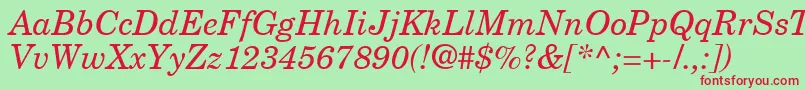 NewCenturySchlbkGreekInclined Font – Red Fonts on Green Background