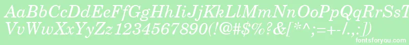 NewCenturySchlbkGreekInclined Font – White Fonts on Green Background