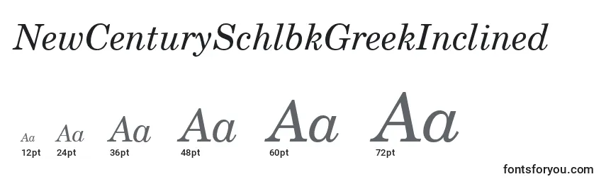 NewCenturySchlbkGreekInclined Font Sizes