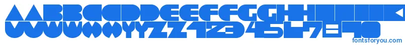 Fonte NotedvBold – fontes azuis em um fundo branco