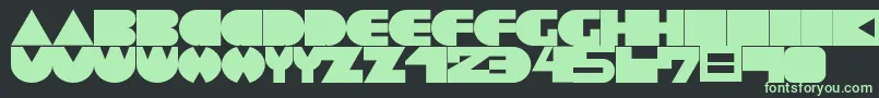 NotedvBold-Schriftart – Grüne Schriften auf schwarzem Hintergrund
