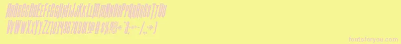 フォントButchsundancecondital – ピンクのフォント、黄色の背景