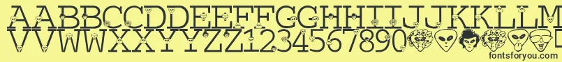 LmsTheTruthIsOutThere Font – Black Fonts on Yellow Background