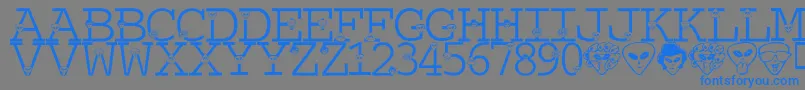 LmsTheTruthIsOutThere Font – Blue Fonts on Gray Background
