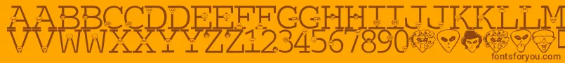 LmsTheTruthIsOutThere Font – Brown Fonts on Orange Background