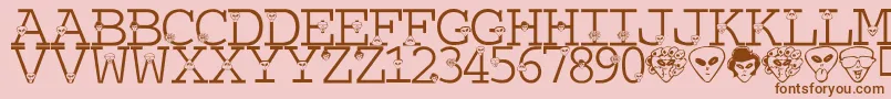 LmsTheTruthIsOutThere Font – Brown Fonts on Pink Background