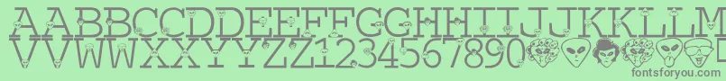 LmsTheTruthIsOutThere Font – Gray Fonts on Green Background