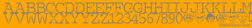 LmsTheTruthIsOutThere Font – Gray Fonts on Orange Background