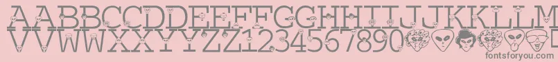 LmsTheTruthIsOutThere Font – Gray Fonts on Pink Background
