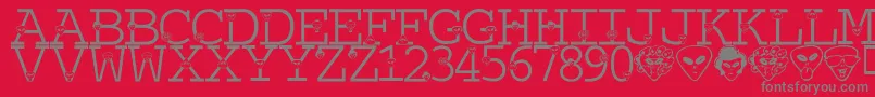 LmsTheTruthIsOutThere Font – Gray Fonts on Red Background