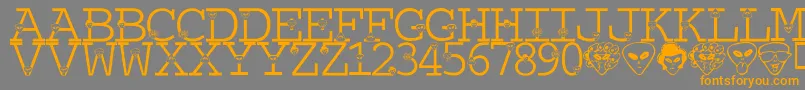 LmsTheTruthIsOutThere Font – Orange Fonts on Gray Background