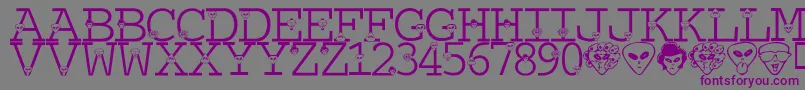 LmsTheTruthIsOutThere Font – Purple Fonts on Gray Background