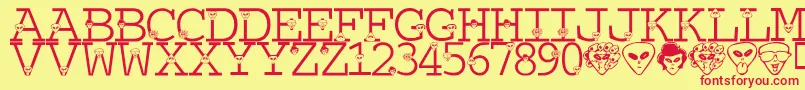 LmsTheTruthIsOutThere Font – Red Fonts on Yellow Background