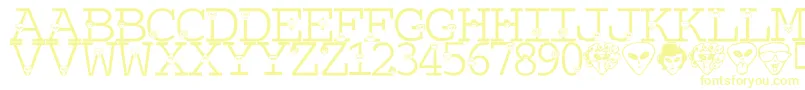 LmsTheTruthIsOutThere Font – Yellow Fonts on White Background