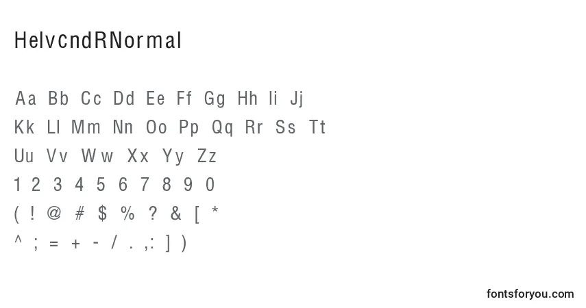 HelvcndRNormal Font – alphabet, numbers, special characters