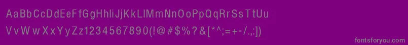 フォントHelvcndRNormal – 紫の背景に灰色の文字