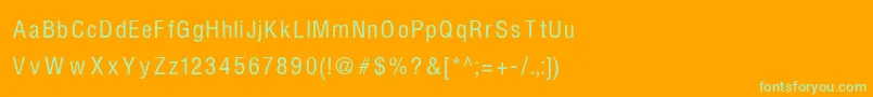 フォントHelvcndRNormal – オレンジの背景に緑のフォント