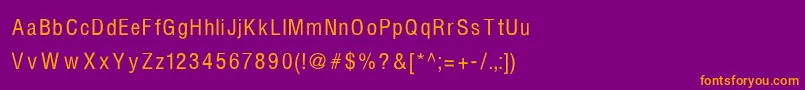 フォントHelvcndRNormal – 紫色の背景にオレンジのフォント