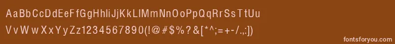Fonte HelvcndRNormal – fontes rosa em um fundo marrom