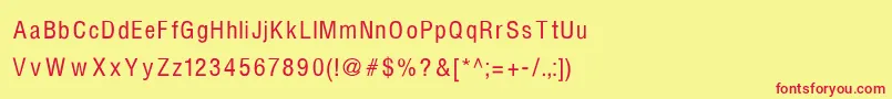 Czcionka HelvcndRNormal – czerwone czcionki na żółtym tle