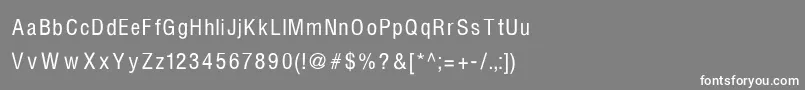 HelvcndRNormal-fontti – valkoiset fontit harmaalla taustalla