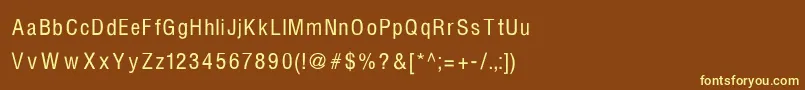 フォントHelvcndRNormal – 黄色のフォント、茶色の背景