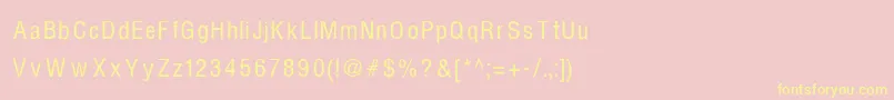 HelvcndRNormal-fontti – keltaiset fontit vaaleanpunaisella taustalla
