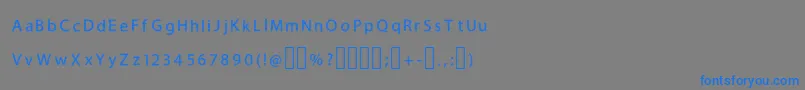 フォントH4bushesfontRegular – 灰色の背景に青い文字