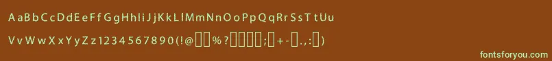 Шрифт H4bushesfontRegular – зелёные шрифты на коричневом фоне