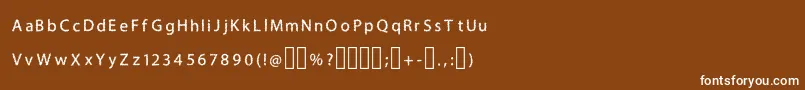 H4bushesfontRegular-Schriftart – Weiße Schriften auf braunem Hintergrund