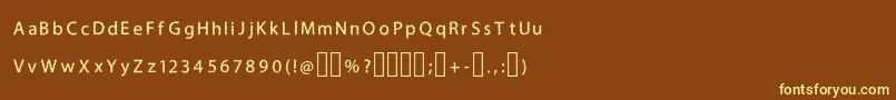 Fonte H4bushesfontRegular – fontes amarelas em um fundo marrom