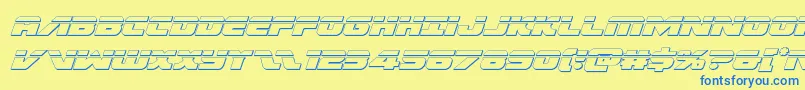 Federalescortbulletital Font – Blue Fonts on Yellow Background