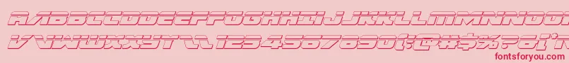 フォントFederalescortbulletital – ピンクの背景に赤い文字