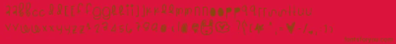 fuente Glitzstick – Fuentes Marrones Sobre Fondo Rojo