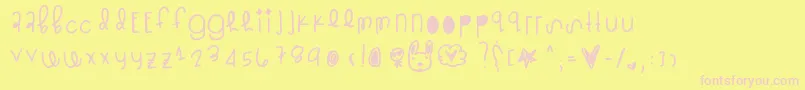 Glitzstick Font – Pink Fonts on Yellow Background