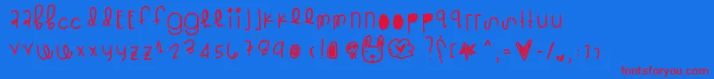 フォントGlitzstick – 赤い文字の青い背景