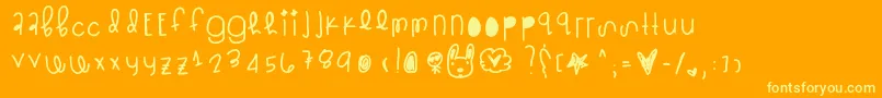 Czcionka Glitzstick – żółte czcionki na pomarańczowym tle