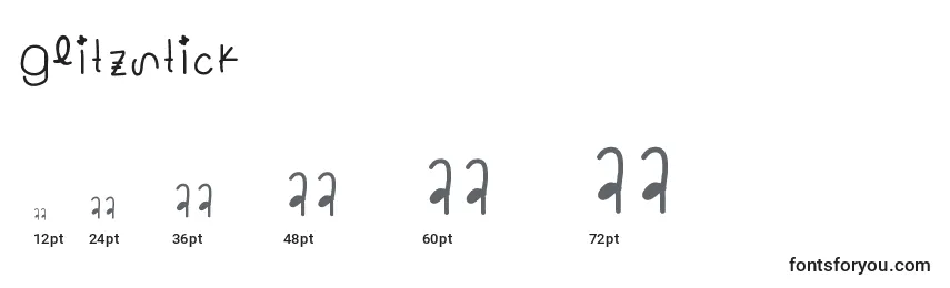 Glitzstick Font Sizes