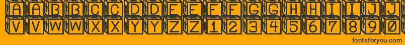 Czcionka BlockysSt – czarne czcionki na pomarańczowym tle