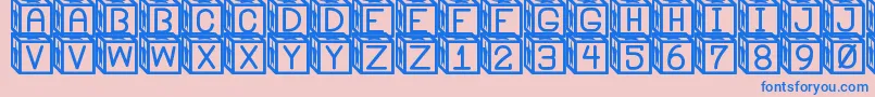 フォントBlockysSt – ピンクの背景に青い文字