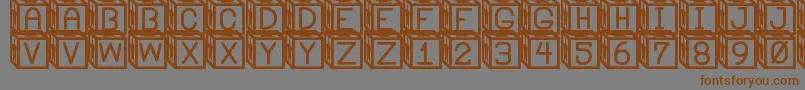 Weitere Informationen zur BlockysSt-Schriftart BlockysSt-Schriftart – Braune Schriften auf grauem Hintergrund