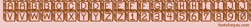 BlockysSt Font – Brown Fonts on Pink Background