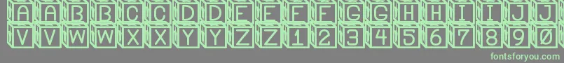 Fonte BlockysSt – fontes verdes em um fundo cinza