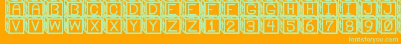 BlockysSt Font – Green Fonts on Orange Background