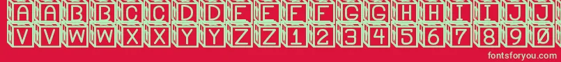Czcionka BlockysSt – zielone czcionki na czerwonym tle