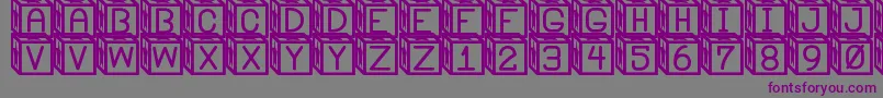 Weitere Informationen zur BlockysSt-Schriftart BlockysSt-Schriftart – Violette Schriften auf grauem Hintergrund