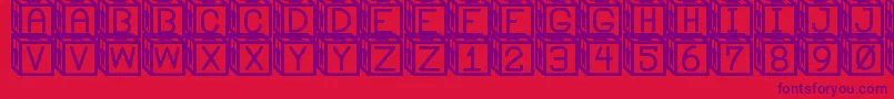 BlockysSt Font – Purple Fonts on Red Background