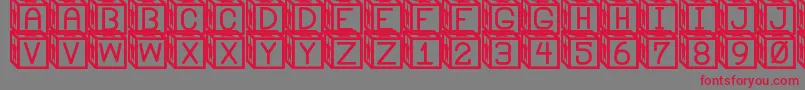 BlockysSt Font – Red Fonts on Gray Background